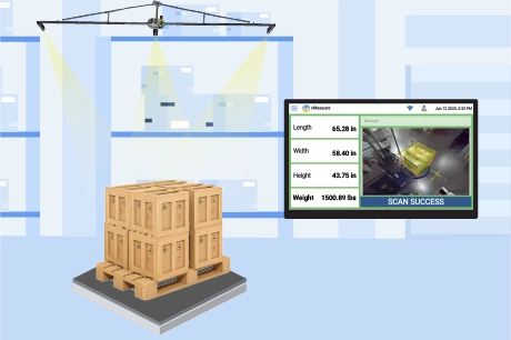 Pallet dimensioner 3 camera setup