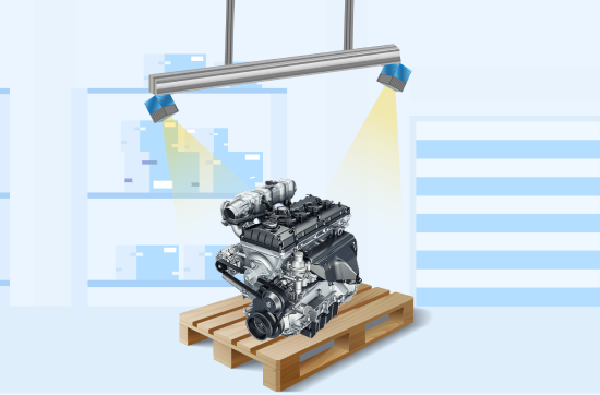 Pallet with Engine