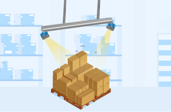 Pallet with different box sizes