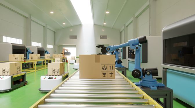 Interior-warehouse-logistic-center-have-agv-robot-arms